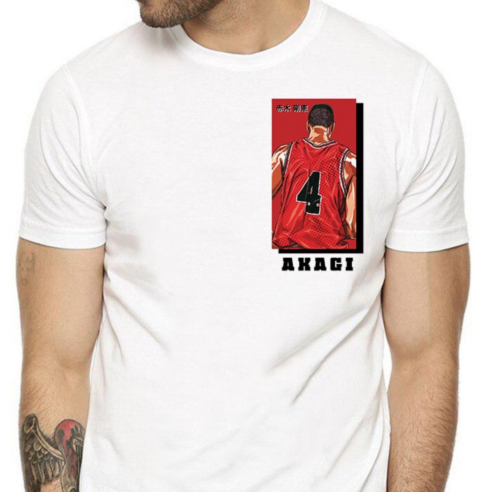 Takenori Akagi #4 White T-Shirt